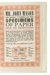 (PAPERMAKING.) Mason, John. Twelve by Eight Papers: More Papers Hand Made by John Mason.